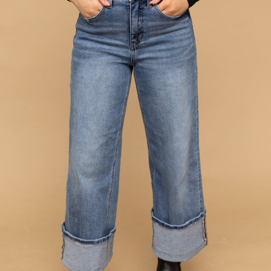 Mavie High Rise Wide Straight Jean